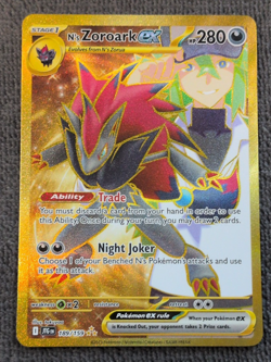 N's Zoroark EX Gold Secret Rare Card 189/159 Pokemon TCG Journey Together - Image 1