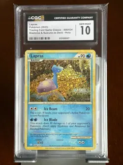 Pokemon Lapras #8 Trading Card Game Classic CGC 10 Gem Mint - Image 3