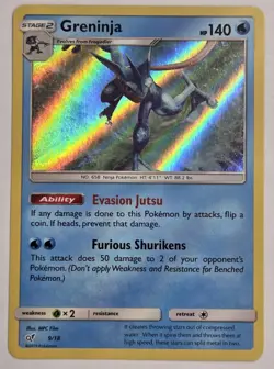 Greninja 9/18 Detective Pikachu Holo Rare 2019 Pokemon Card TCG - Image 1