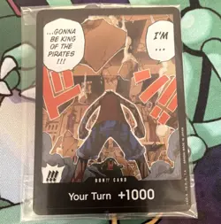Bandai One Piece Card Game DON!! Card "Your Turn +1000" Luffy Promo Holo SEALED - Image 1