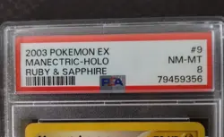 PSA 8 Manectric 9/109 EX Ruby & Sapphire Holo Rare 2003 English Pokemon Card TCG - Image 4