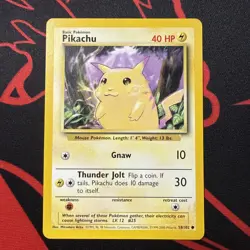 1999 Pokemon Base Set Pikachu Yellow Cheeks Card 58/102 Unlimited NM - Image 1