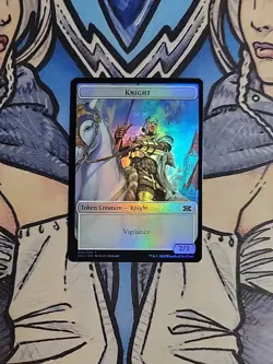 1x Knight / Spider Token FOIL Dual-Sided - NM/M 2X2 MTG - Image 1