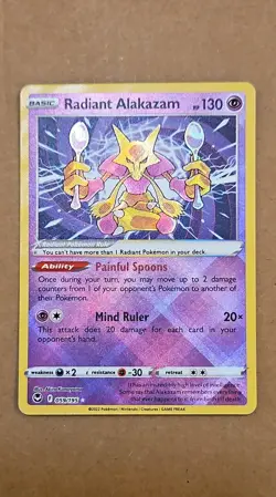 Pokemon Radiant Alakazam 059/195 Swsh12: Sword & Shield - Silver Tempest Holo - Image 1