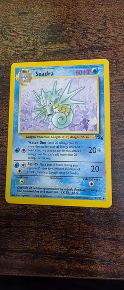 Seadra 42/62 Uncommon Fossil Pokemon Near Mint - Image 1