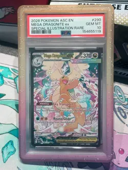 2026 Pokemon Ascended Heroes Mega Dragonite Ex SIR #290/217 PSA 10 GEM MINT - Image 1
