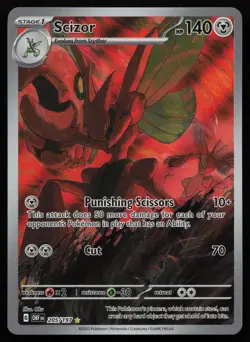 Scizor 205/197 Holo Illustration Rare Obsidian Flames Pokemon English NM - Image 1