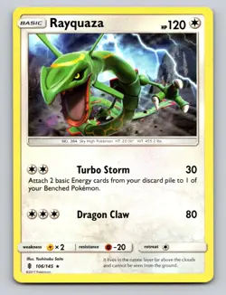 Rayquaza 106/145 Rare Guardians Rising Pokemon LP - Image 1