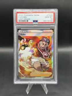 2022 POKEMON SWORD & SHIELD LOST ORIGIN #TG26 FULL ART/KABU PSA 10 - Image 1