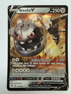 Pokemon Steelix V 115/185 Ultra Rare Holo Vivid Voltage NM - Image 1