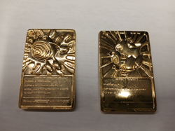 1999 Pokemon 23K Gold Plated Metal Burger King Promotion Set Togepi & Poliwhirl - Image 2