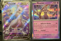 POKEMON TCG MEWTWO V PROMO + 151 HOLO RARE MEWTWO NM - Image 1