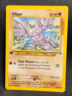 Pokemon - Gliger 67/105 - 1st Edition Neo Destiny - NM - Image 1