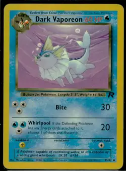 2000 Pokemon TCG Team Rocket Dark Vaporeon LP - Image 1