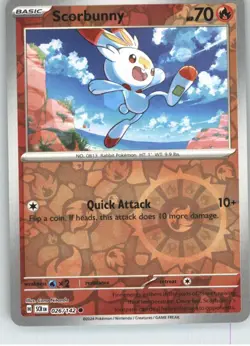 Scorbunny 26/142 Common Stellar Crown Pokemon Reverse Holo Near Mint - Image 1