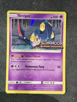 SEVIPER - SM 46 - PRERELEASE -SUN & MOON PROMO - UNCOMMON -POKEMON CARD -STAMPED - Image 1