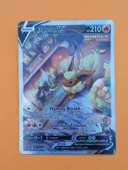 Pokemon Sword & Shield Flareon V Promo Card SWSH 180 Collection Box - Image 1