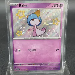 Pokemon TCG Ralts Scarlet & Violet Paldean Fates Holo Shiny Rare Card 153/091 - Image 1