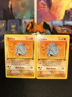 ✨Pokemon Rhyhorn Card 61/64 1st Edition Common LP Jungle Regular ✨ - Image 1