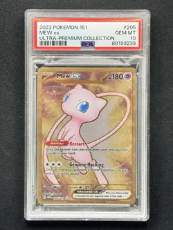 2023 Pokemon Mew ex Full Art 151 UPC Gold Metal Promo Card 205/165 PSA 10 GEM MT - Image 1