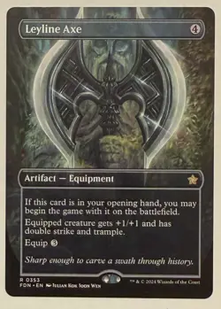 Leyline Axe Borderless - Foundations MTG - Image 1