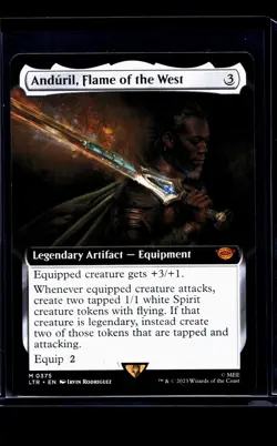 2023 MTG Magic The Gathering LOTR Extended Art #375 Anduril Flame of the West - Image 1