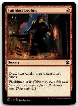 MTG Faithless Looting C Commander 2021 168 LP - Image 1
