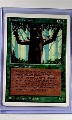 1994 MTG Magic The Gathering 3ED Revised Vintage Ironroot Treefolk LP - Image 1