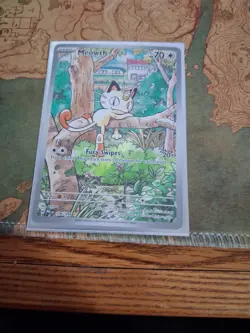Pokemon TCG Meowth 106/094 Phantasmal Flames Illustration Rare Holo English - Image 1