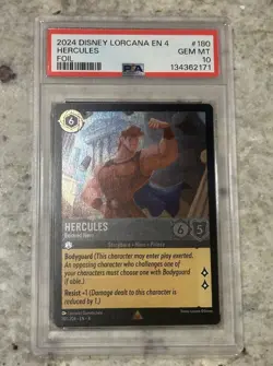 2024 DISNEY LORCANA EN 4-URSULA'S RETURN FOIL HERCULES - BELOVED HERO PSA 10 - Image 1