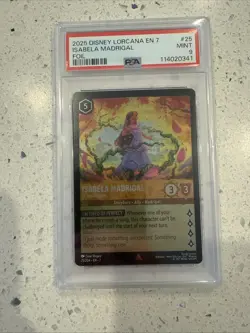2025 DISNEY LORCANA EN 7-ARCHAZIA'S ISLAND FOIL #25 ISABELA MADRIGAL PSA 9 - Image 1