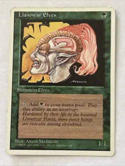 Llanowar Elves Revised Edition Magic: The Gathering Common Lightly Played - Image 1