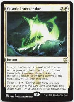 Cosmic Intervention 3 Near Mint Commander: Kaldheim Rare Magic: The Gathering - Image 1