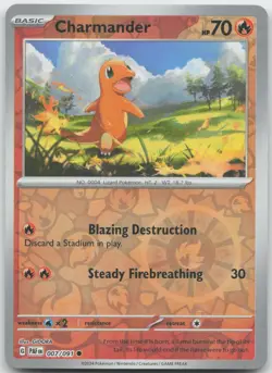 Charmander 007/091 Common Paldean Fates Pokemon Reverse Holo Near Mint - Image 1