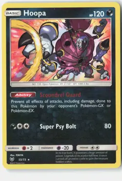 Hoopa 55/73 Holo Rare Shining Legends Pokemon Holo Near Mint - Image 1