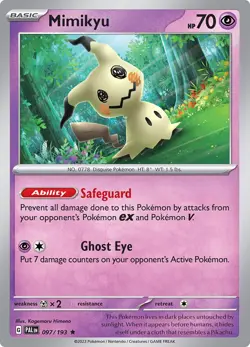Mimikyu PAL 097/193 Pokemon SV02: Paldea Evolved Rare Holofoil EN NM - Image 1