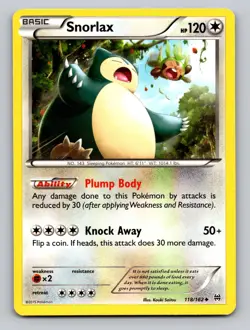 Snorlax 118/162 Uncommon BREAKthrough Pokemon NM/LP - Image 1