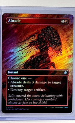 2024 MTG Magic The Gathering FDN Foundations Borderless Foil #327 Abrade - Image 1