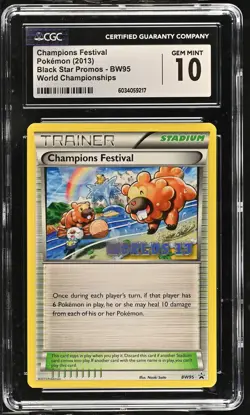 2013 Pokemon Black SP Champions Festival World Championships CGC 10 #BW95 - Image 1