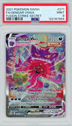 2021 Pokemon SWSF Fusion Strike Gengar VMax 271/264 Full Art Secret PSA 9 - Image 1
