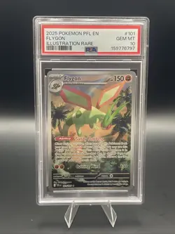 2025 POKEMON PFL EN-PHANTASMAL FLAMES ILLUSTRATION RARE #101 FLYGON PSA 10 - Image 1