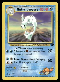 Misty's Dewgong 54/132 Uncommon Gym Challenge Pokemon Unlimited MP - Image 1