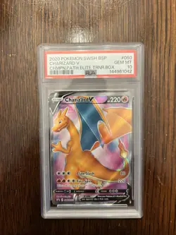 2020 Pokemon Champion's Path ETB Promo Charizard V SWSH050 - PSA 10 GEM MINT - Image 1