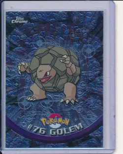 2000 TOPPS CHROME POKEMON T.V. #76 GOLEM Holo Foil - Image 1
