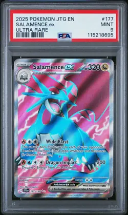 2025 POKEMON JTG EN-JOURNEY TOGETHER ULTRA RARE #177 SALAMENCE EX PSA 9 - Image 1
