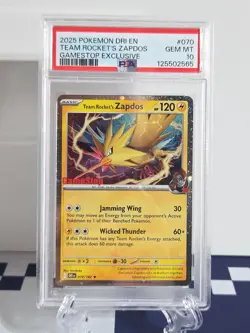 2025 Pokemon Destined Rivals Team Rocket's Zapdos Game Stop Exclusive #70 PSA 10 - Image 1