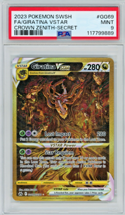 2023 Pokemon SWSH Crown Zenith Giratina VStar GG69/GG70 Full Art Secret PSA 9 - Image 1
