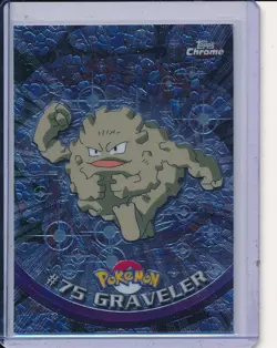 2000 TOPPS CHROME POKEMON T.V. #75 GRAVELER Holo Foil - Image 1