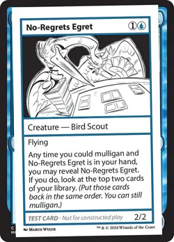No-Regrets Egret Mystery Booster 2 Playtest Card NM MTG - Image 1