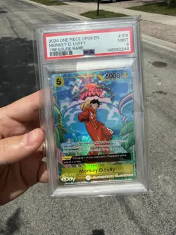 2024 One Piece OP08 EN Treasure Rare #109 Monkey D. Luffy PSA 9 MINT - Image 1
